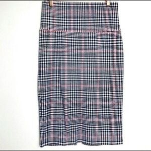 Happening in the present pencil skirt Houndstooth print Red white black M BoxK